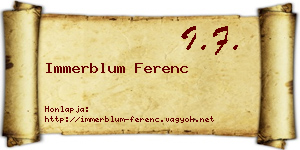 Immerblum Ferenc névjegykártya