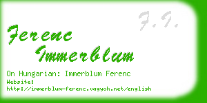 ferenc immerblum business card